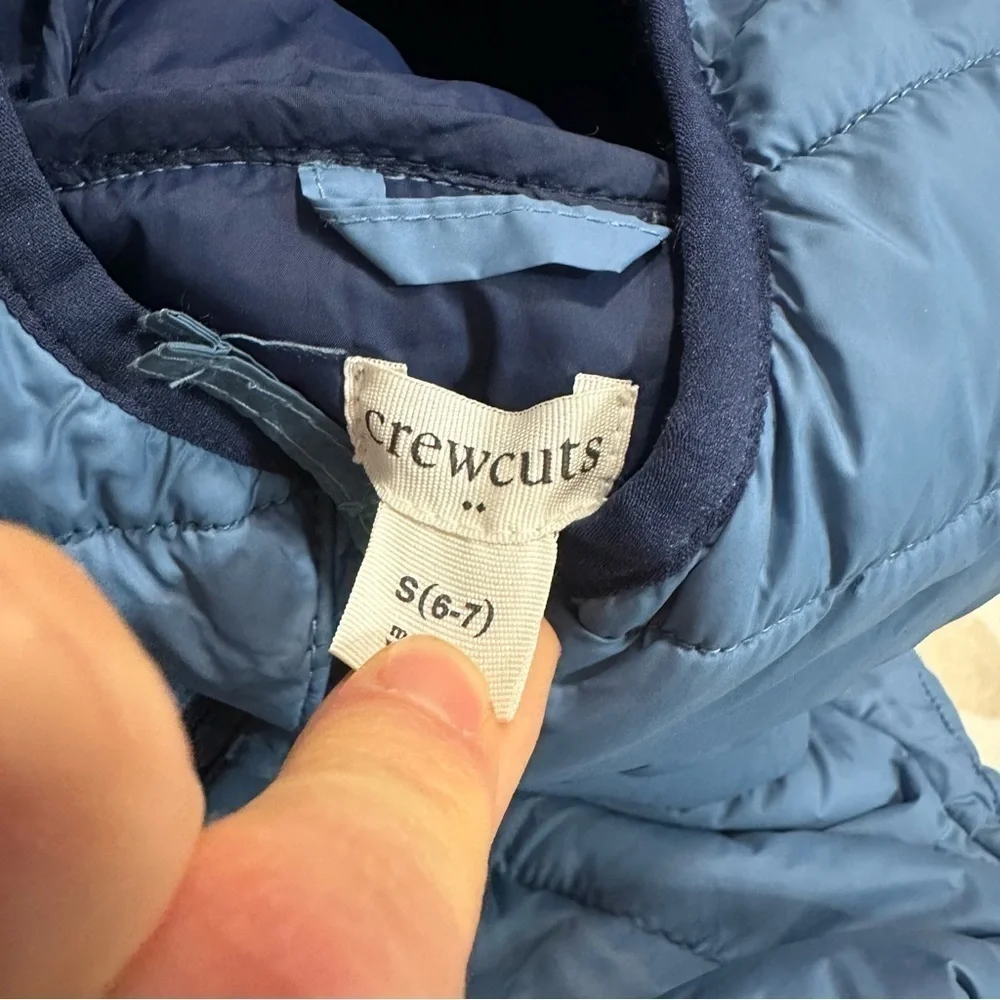 J crew Icelandic blue Kids' lightweight packable puffer jacket